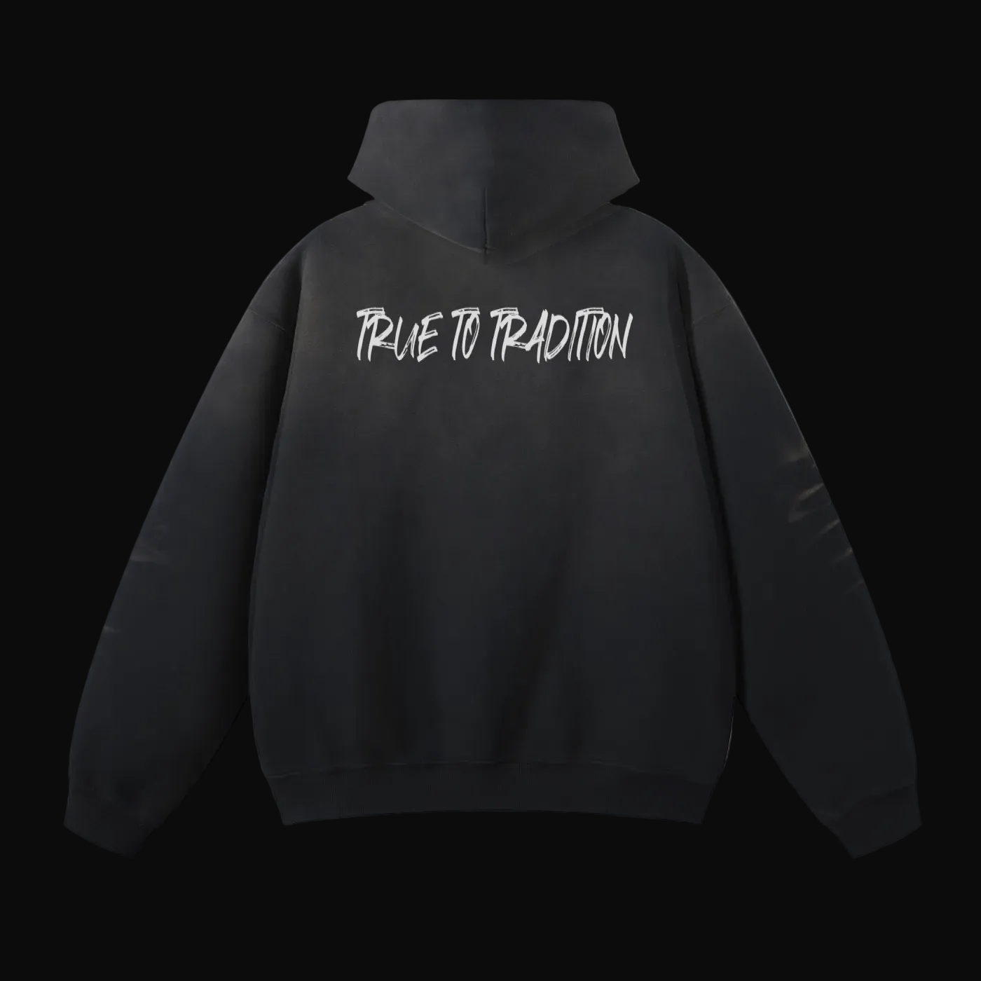 Monkey Washed Hoodie - Black (Bleached)