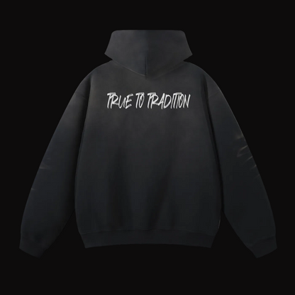 Monkey Washed Hoodie - Black (Bleached)