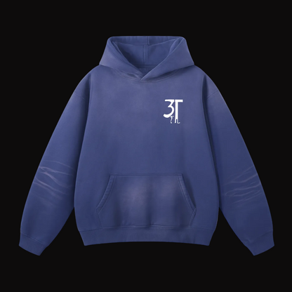 Monkey Washed Hoodie - Royal Blue