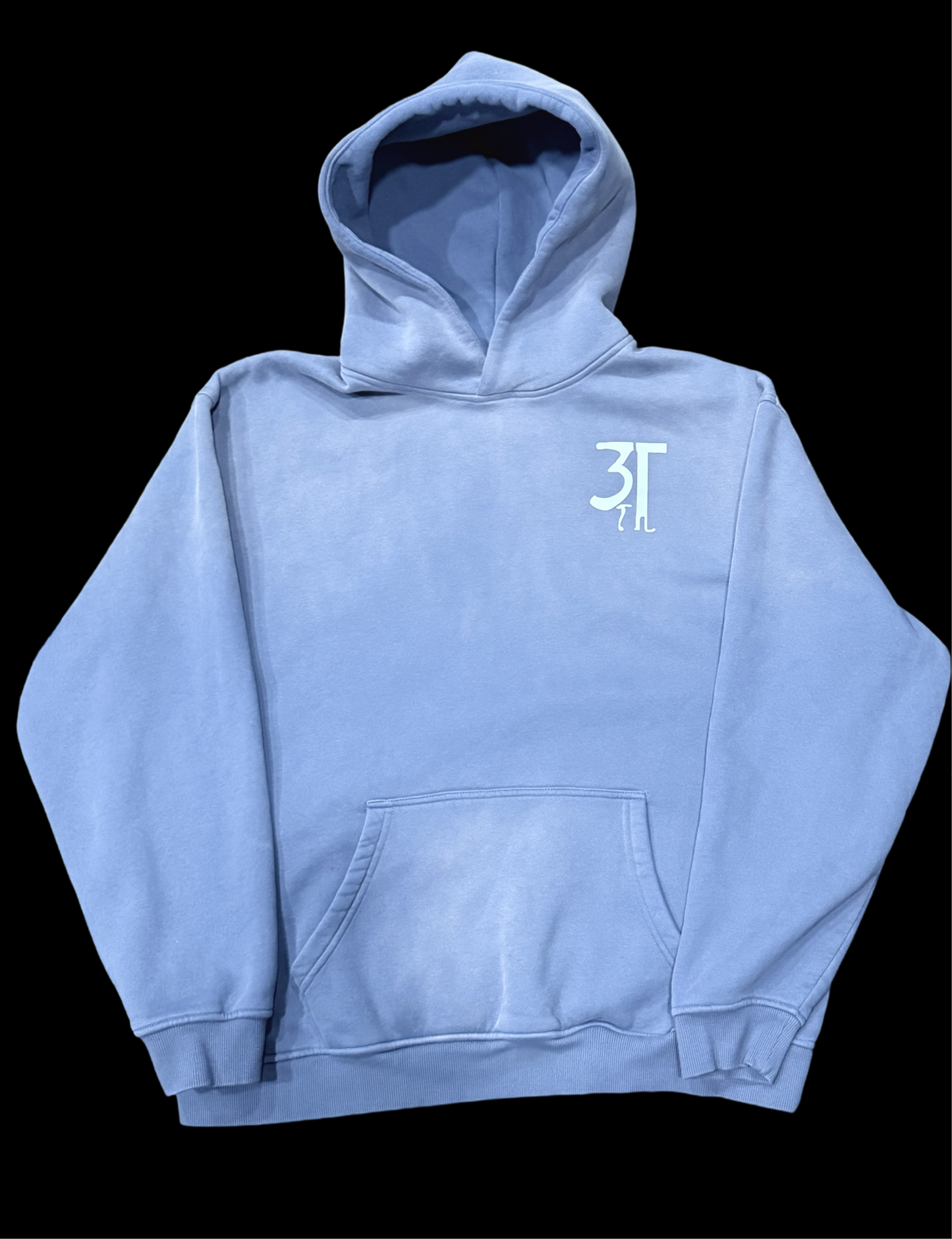 Monkey Washed Hoodie - Denim Blue