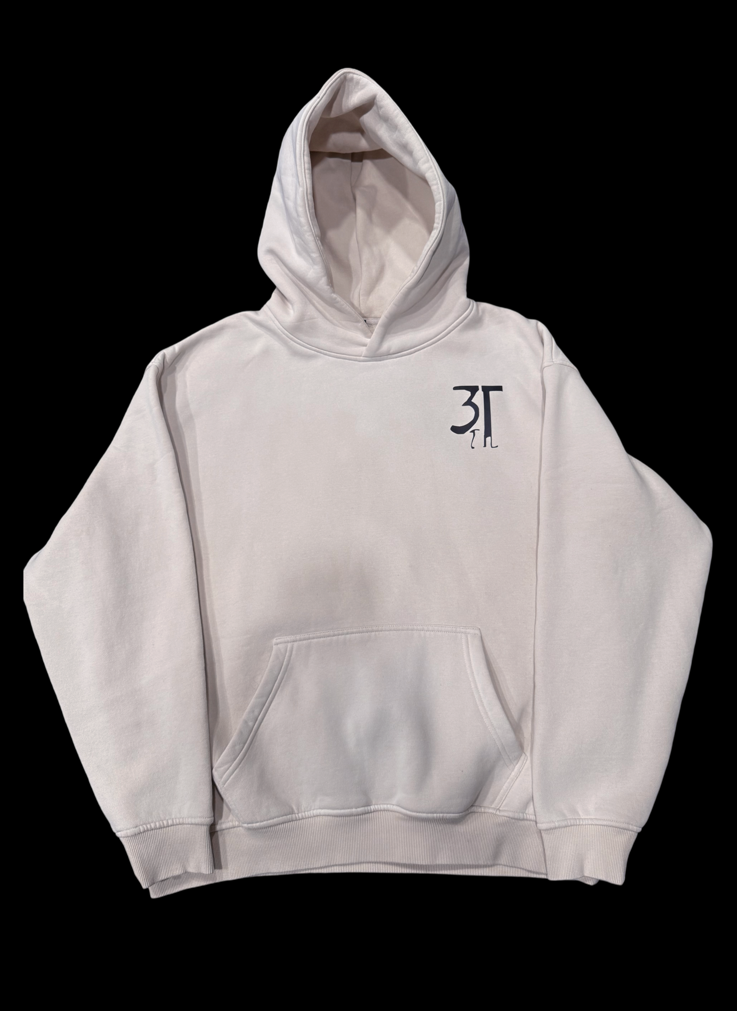 Monkey Washed Hoodie - White