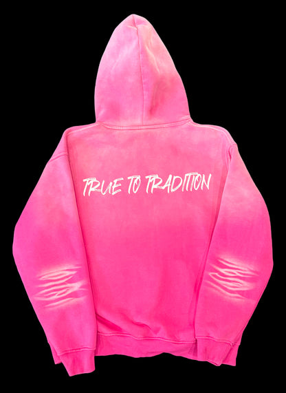 Monkey Washed Hoodie - Rose Pink