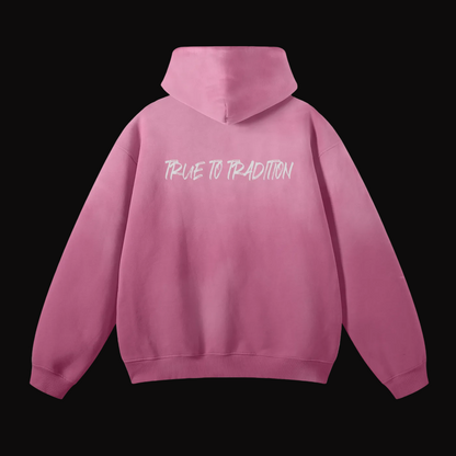 Monkey Washed Hoodie - Rose Pink