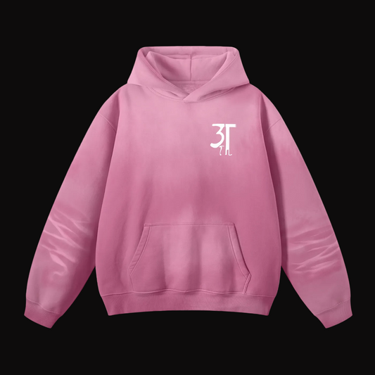 Monkey Washed Hoodie - Rose Pink