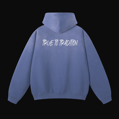 Monkey Washed Hoodie - Denim Blue
