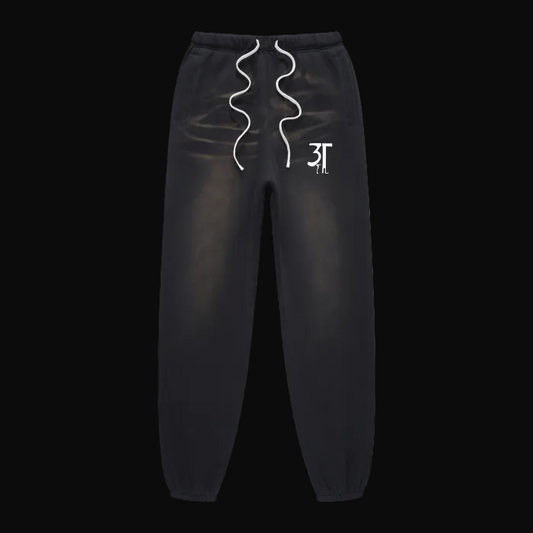 Monkey Washed Pants - Black (Bleached)